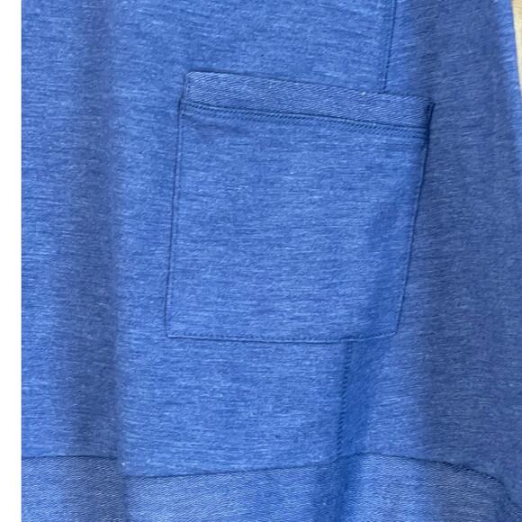 LOGO Lounge Lori Goldstein Blue Size Small Terry Short Sleeve Tunic Top Pocket - Picture 4 of 8